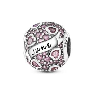 925 Sterling Silver Birthstone Charm Bead for Bracelets