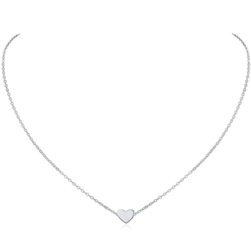 925 Sterling Silver Necklace for Women Tiny Small Heart Necklace Endlessness Love Dainty Necklace, 16" - Mothers Day Necklace