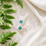 Aqua Mason Jar Drop Earrings for Women