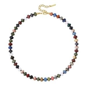 Colorful Gemstone Beaded Choker Necklace for Women
