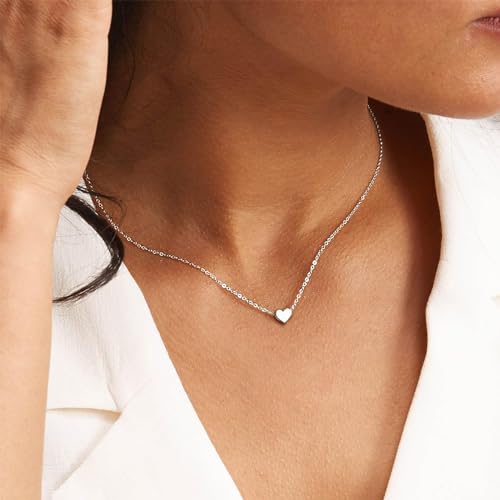 925 Sterling Silver Necklace for Women Tiny Small Heart Necklace Endlessness Love Dainty Necklace, 16" - Mothers Day Necklace