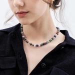 Colorful Gemstone Beaded Choker Necklace for Women
