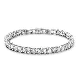 Bumblebee White Gold Plated Tennis Bracelet for Women
