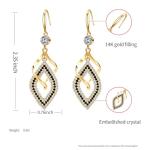 Sterling Silver Dangle Earrings with Gold Accents