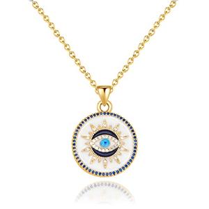 Gold Evil Eye Protection Necklace for Women