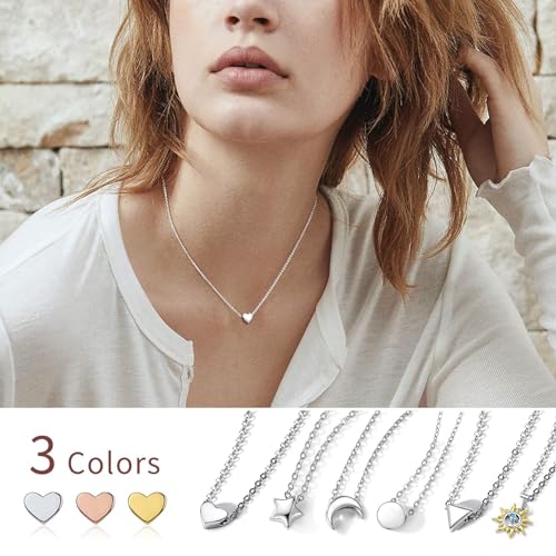 925 Sterling Silver Necklace for Women Tiny Small Heart Necklace Endlessness Love Dainty Necklace, 16" - Mothers Day Necklace