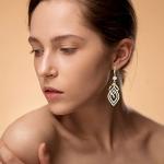 Sterling Silver Dangle Earrings with Gold Accents