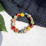 Colorful Ceramic Beads Stretch Bracelet for Women