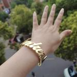 Personalized Stainless Steel Adjustable Name Cuff Bracelet