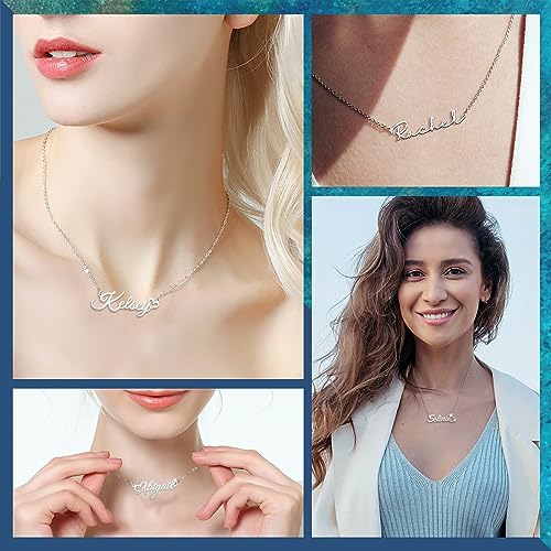 CoolJewelry Personalized Heart Pendant 925 Sterling Silver Custom Name Necklace with Heart Symbol Necklace Jewelry Christmas Gift for Women