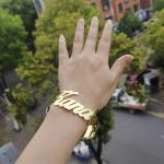 Personalized Stainless Steel Adjustable Name Cuff Bracelet