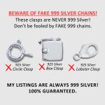 Handmade 999 Silver Rope Chain Necklace for Men