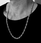 Handmade 999 Silver Rope Chain Necklace for Men