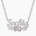 Personalized 3D Name Necklace with Birthstone