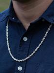 Handmade 999 Silver Rope Chain Necklace for Men