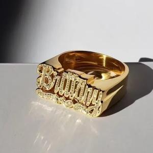Personalized Heart Name Ring in Gold or Silver