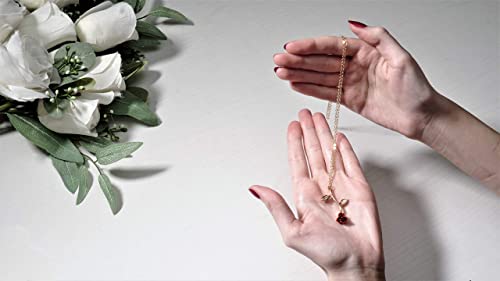 Gold Rose Pendant Necklace for Women - Aesthetic, Preppy Jewelry for Teen Girls and Women