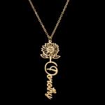 Personalized Sunflower Pendant Necklace in Gold/Silver
