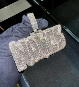 Custom 925 Silver Men's Diamond Pendant Jewelry