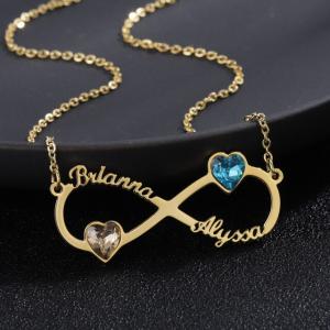 Personalized Birthstone Infinity Heart Necklace