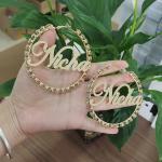 Personalized Colorful Zirconia Name Hoop Earrings