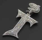 Custom Letter Pendant for Him in White Gold