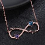 Personalized Birthstone Infinity Heart Necklace