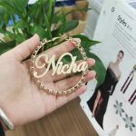 Personalized Colorful Zirconia Name Hoop Earrings