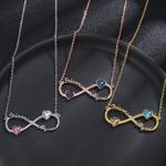 Personalized Birthstone Infinity Heart Necklace