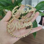 Personalized Colorful Zirconia Name Hoop Earrings