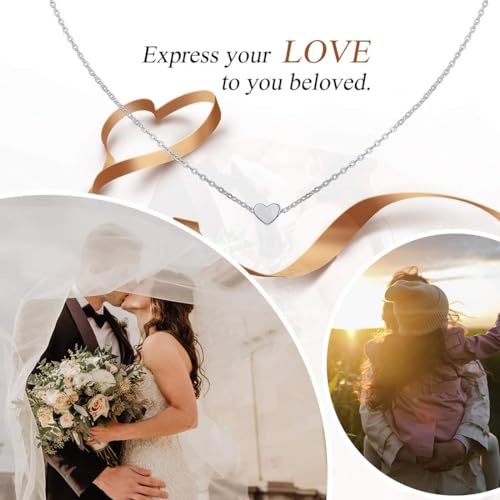 925 Sterling Silver Necklace for Women Tiny Small Heart Necklace Endlessness Love Dainty Necklace, 16" - Mothers Day Necklace