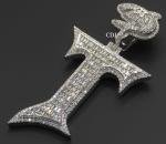 Custom Letter Pendant for Him in White Gold