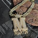 Personalized 14k White Gold Name Pendant with Diamonds