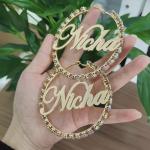 Personalized Colorful Zirconia Name Hoop Earrings