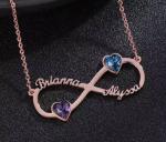 Personalized Birthstone Infinity Heart Necklace