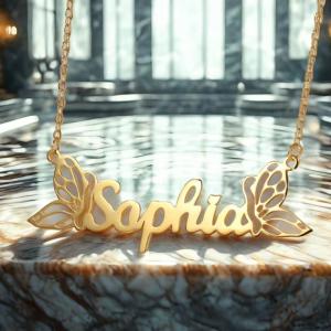 Personalized Butterfly Name Necklace in Stainless Steel