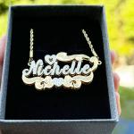 Personalized Gold & Silver Heart Name Necklace