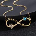 Personalized Birthstone Infinity Heart Necklace