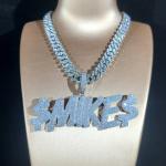 Personalized 14k White Gold Name Pendant with Diamond