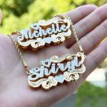 Personalized Gold & Silver Heart Name Necklace
