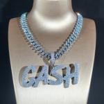 Personalized 14k White Gold Name Pendant with Diamond