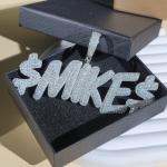 Personalized 14k White Gold Name Pendant with Diamond