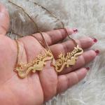 Personalized Butterfly Heart Name Necklace