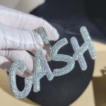 Personalized 14k White Gold Name Pendant with Diamond