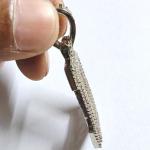 Custom 14k White Gold Name Pendant with Simulated Diamonds