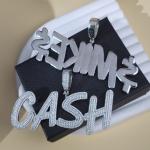 Personalized 14k White Gold Name Pendant with Diamond