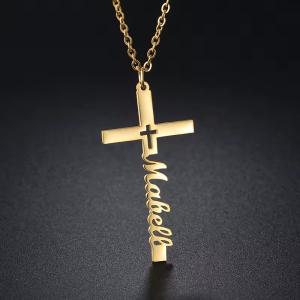 Personalized Silver Cross Name Necklace for Everyone