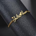 Personalized Cuban Chain Name Bracelet in Gold/Silver