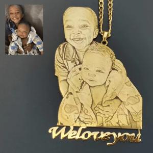 Personalized Family Name Photo Necklace Pendant