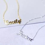 Personalized Box Chain Name Necklace in Silver/Gold